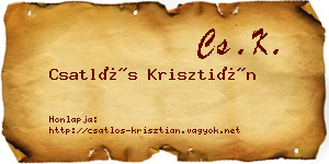 Csatlós Krisztián névjegykártya